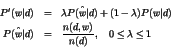 \begin{eqnarray*}
P'(w\vert d) &=& \lambda \hat{P(w\vert d)} + (1-\lambda) P(w\...
...{P(w\vert d)} &=& \frac{n(d,w)}{n(d)},\ \ \ 0 \le \lambda \le 1
\end{eqnarray*}
